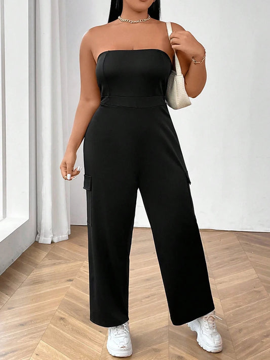 Plunge Sleeveless Jumpsuit
