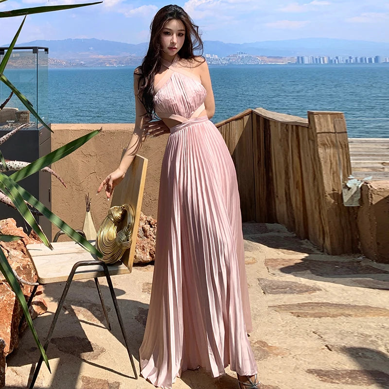 Pleated Long Dress