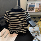Knitted Stripe Polo