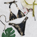 Snakeskin Print Halter Diamond Bikini