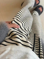 High Waist Striped Straight Leg Pants