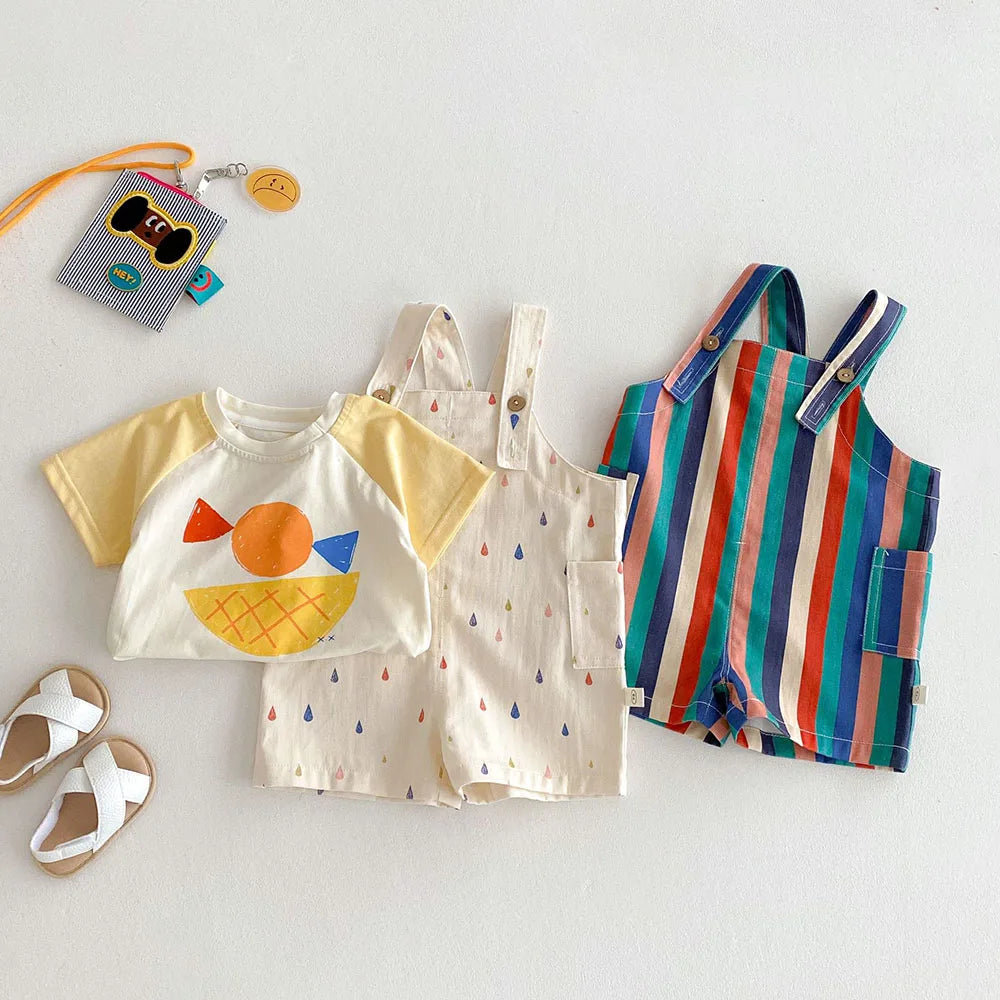 Striped Overalls