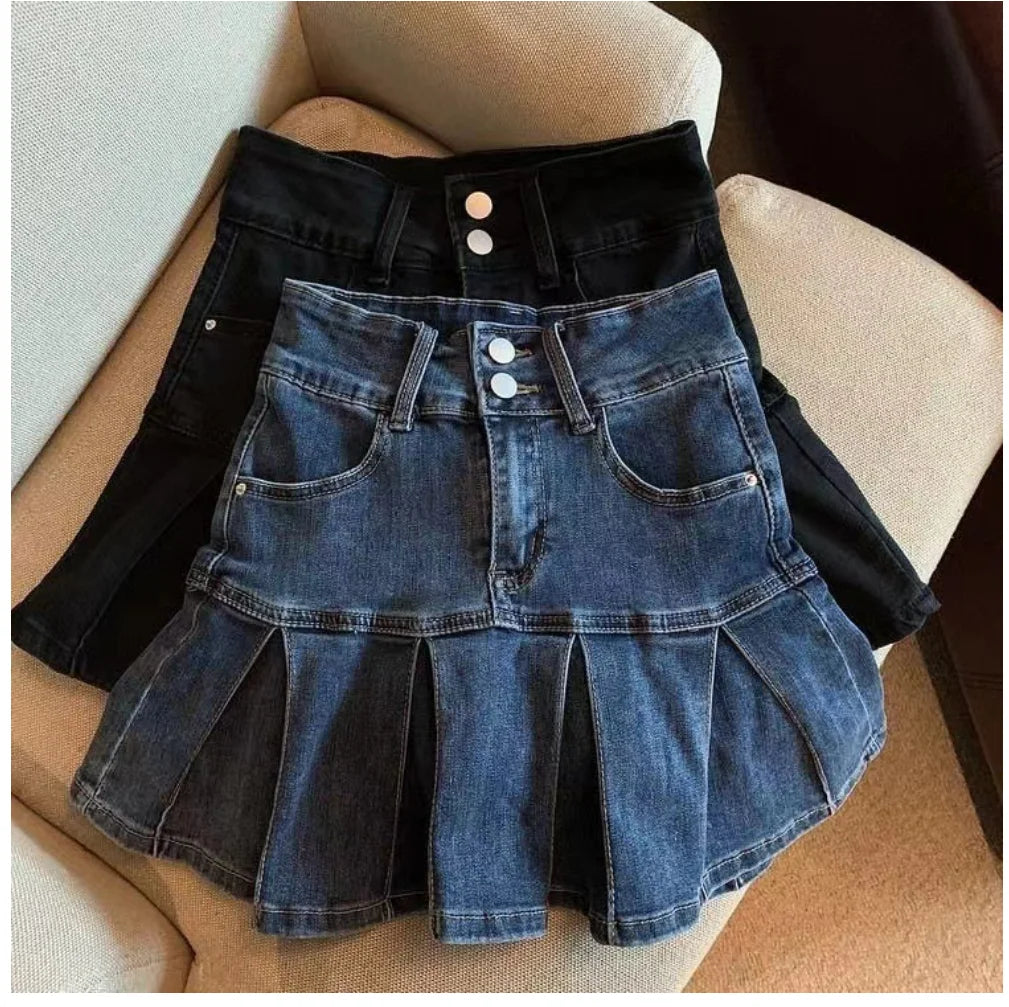 High-Waisted Denim Skirt