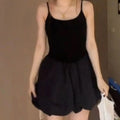 Solid Ruffle Short Dress