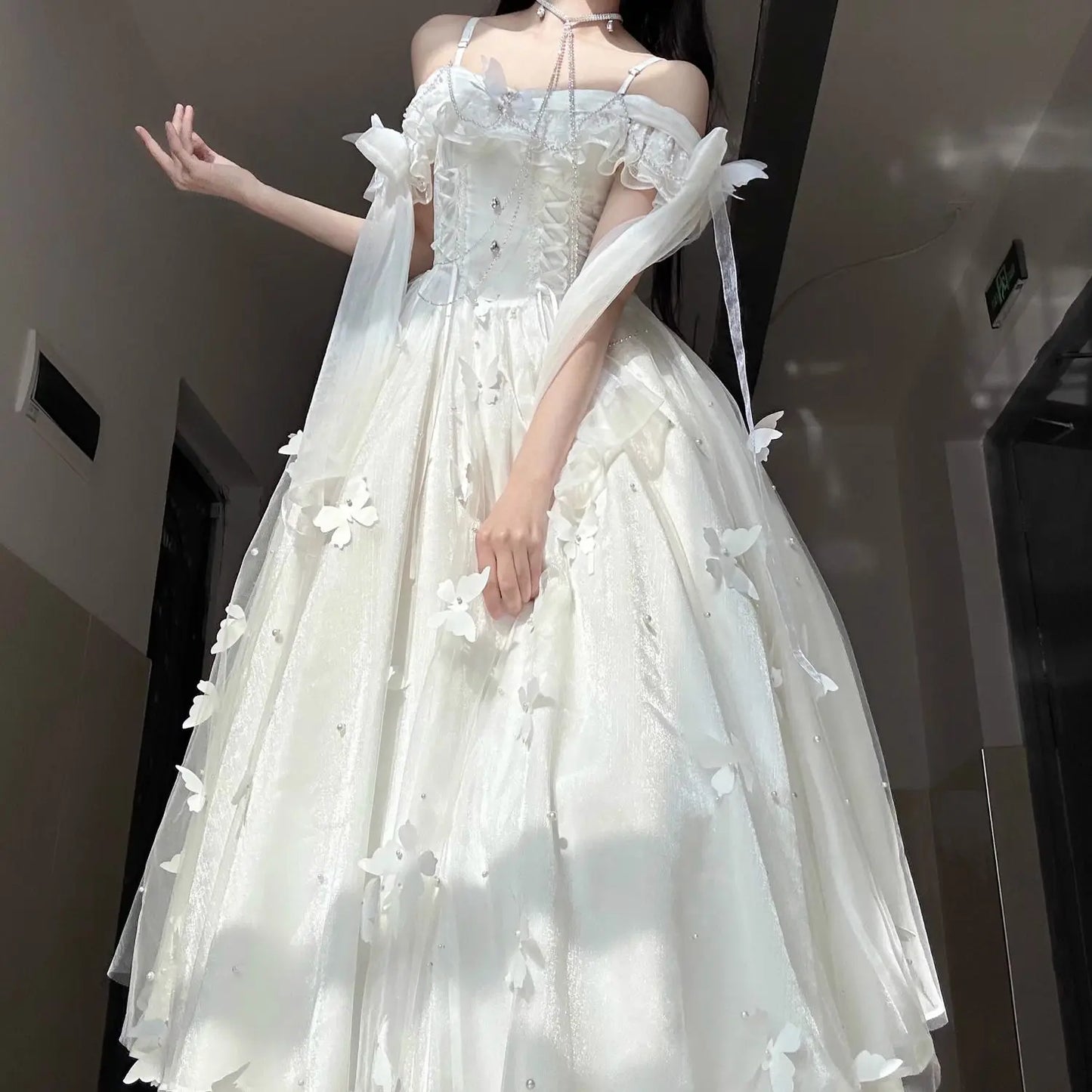 Dophee White Goddess Long Dress