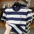 Striped Round Neck Short Sleeved T-Shirt