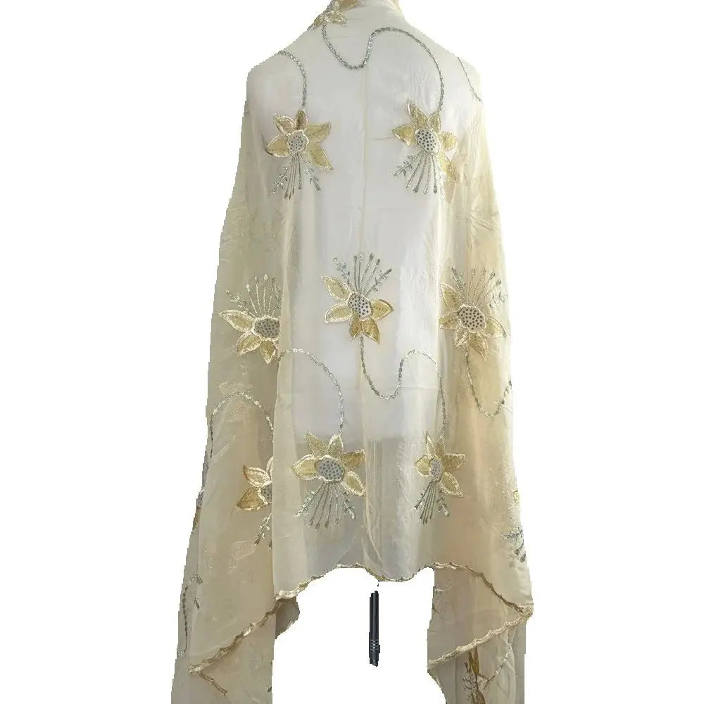 2025 New Dubai Scarf For Muslim Women African Chiffon Big Hijab Islam Hijab Pashmina Turban Headscarf Embroidery Shawls
