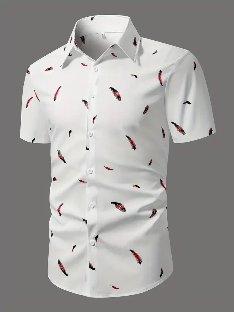 White 3D Printed Natural Texture Shirt