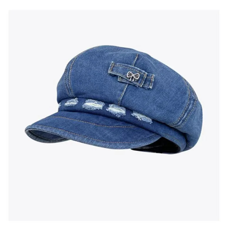 Denim Newsboy Hat