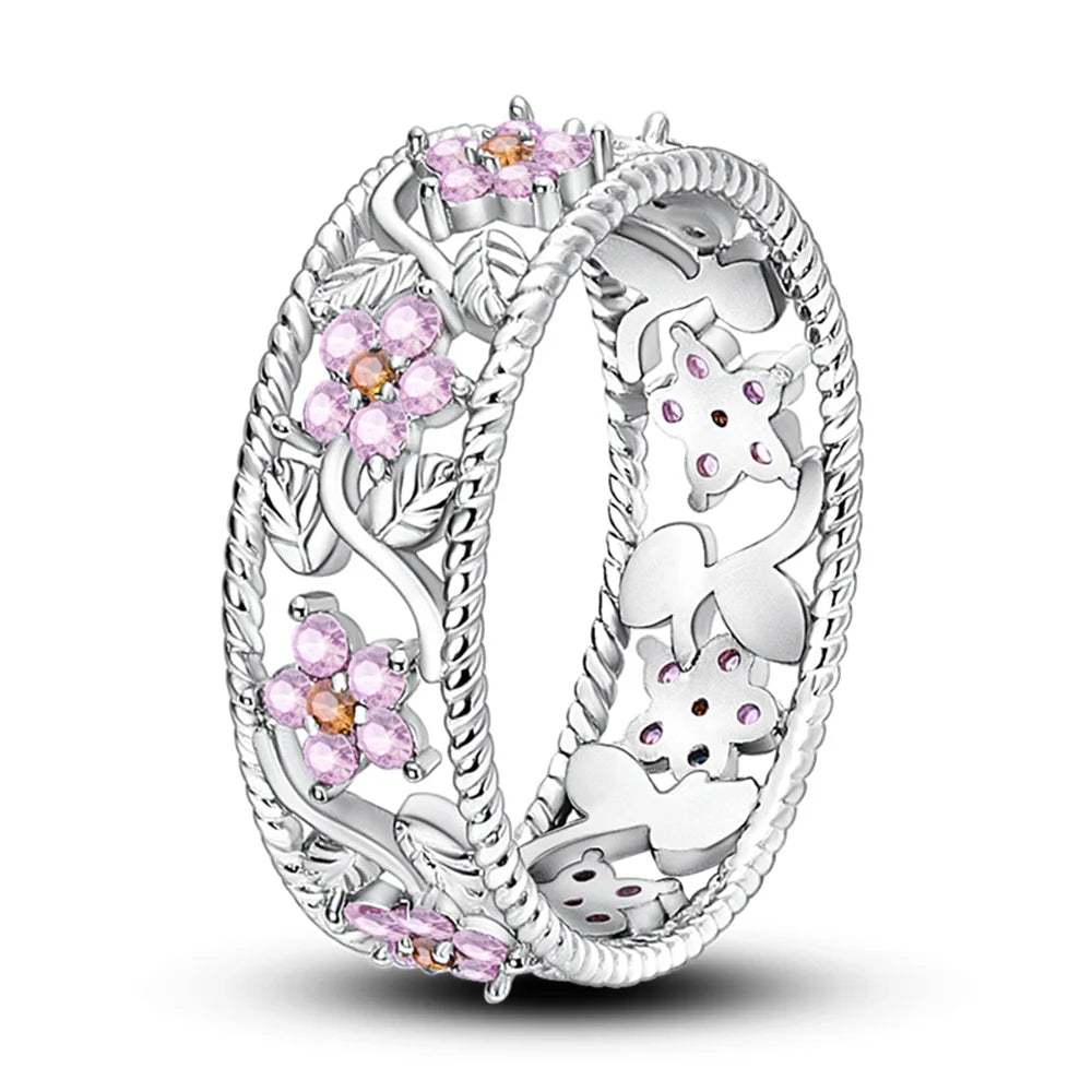 925 Sterling Silver Flower Rings