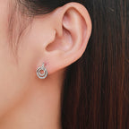 925 Sterling Silver Fashion Round Clear CZ Stud Earrings