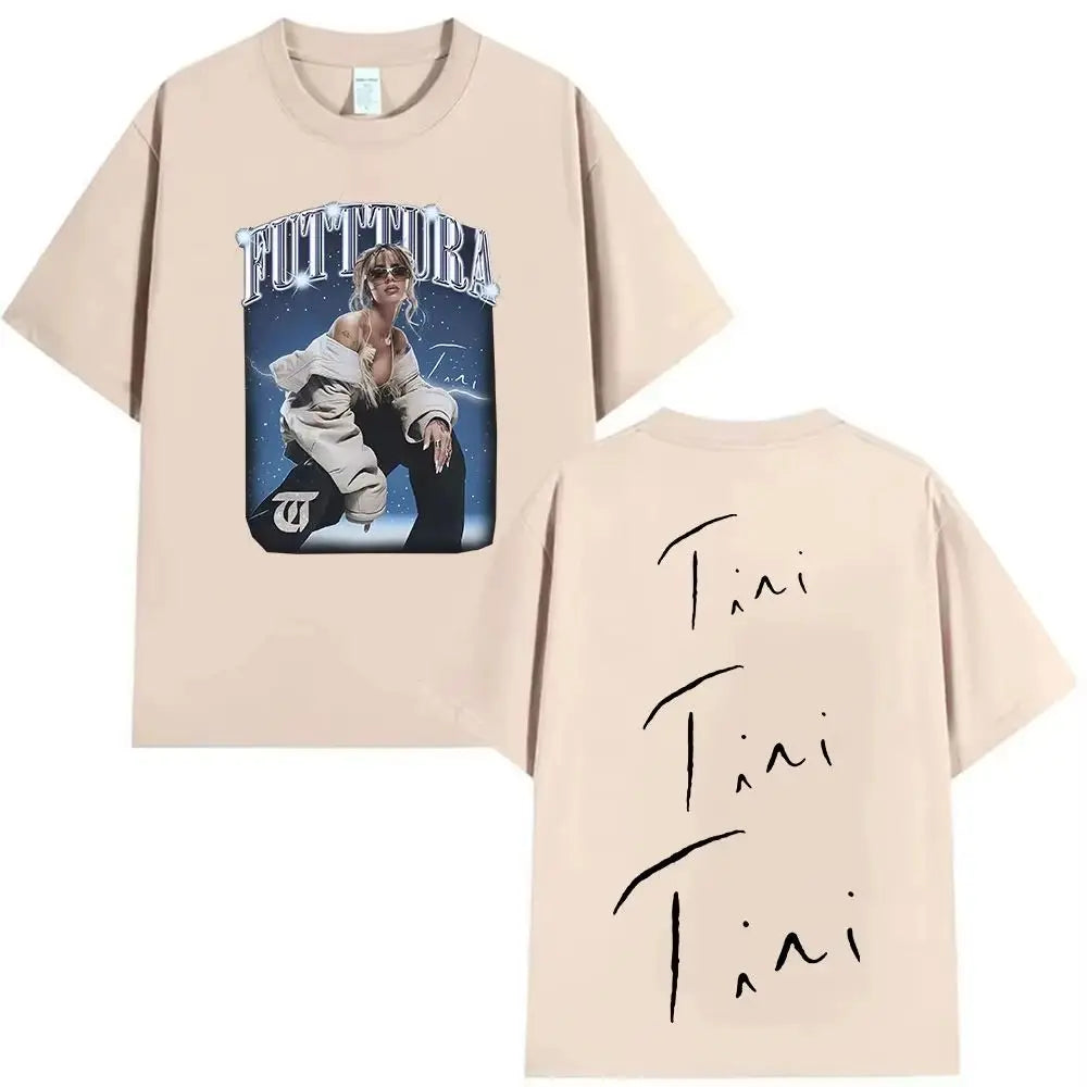 Hip Pop Tees Singer TINI STOESSEL Futtura Tour New Album Graphic T-shirts Fashion Harajuku Short Sleeve Cotton Casual Streetwear