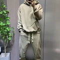 Solid Hooded Sweatshirt Sweatpants Set