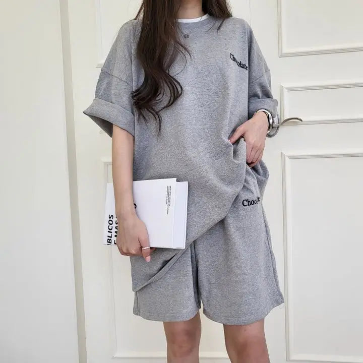 Solid T-Shirt Shorts Set