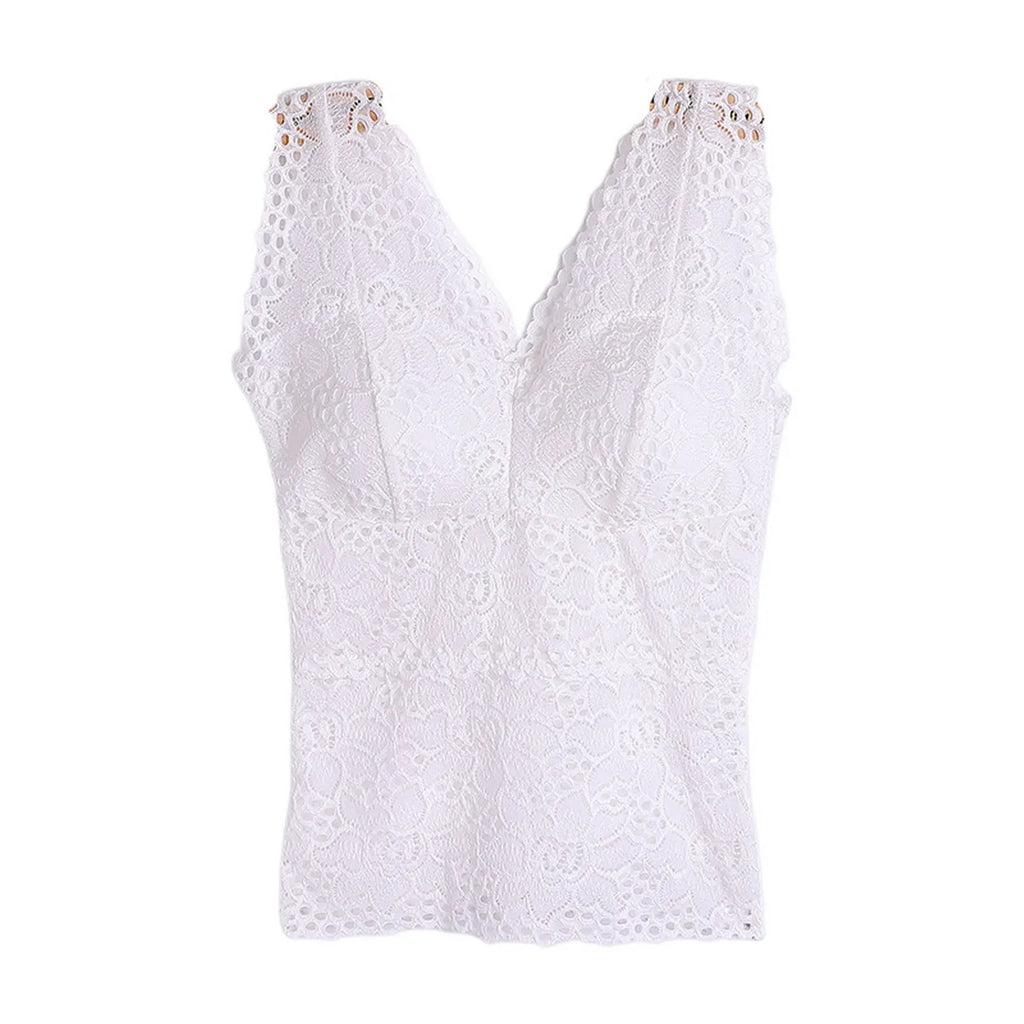 Floral Lace Camisole with Built-in Bra