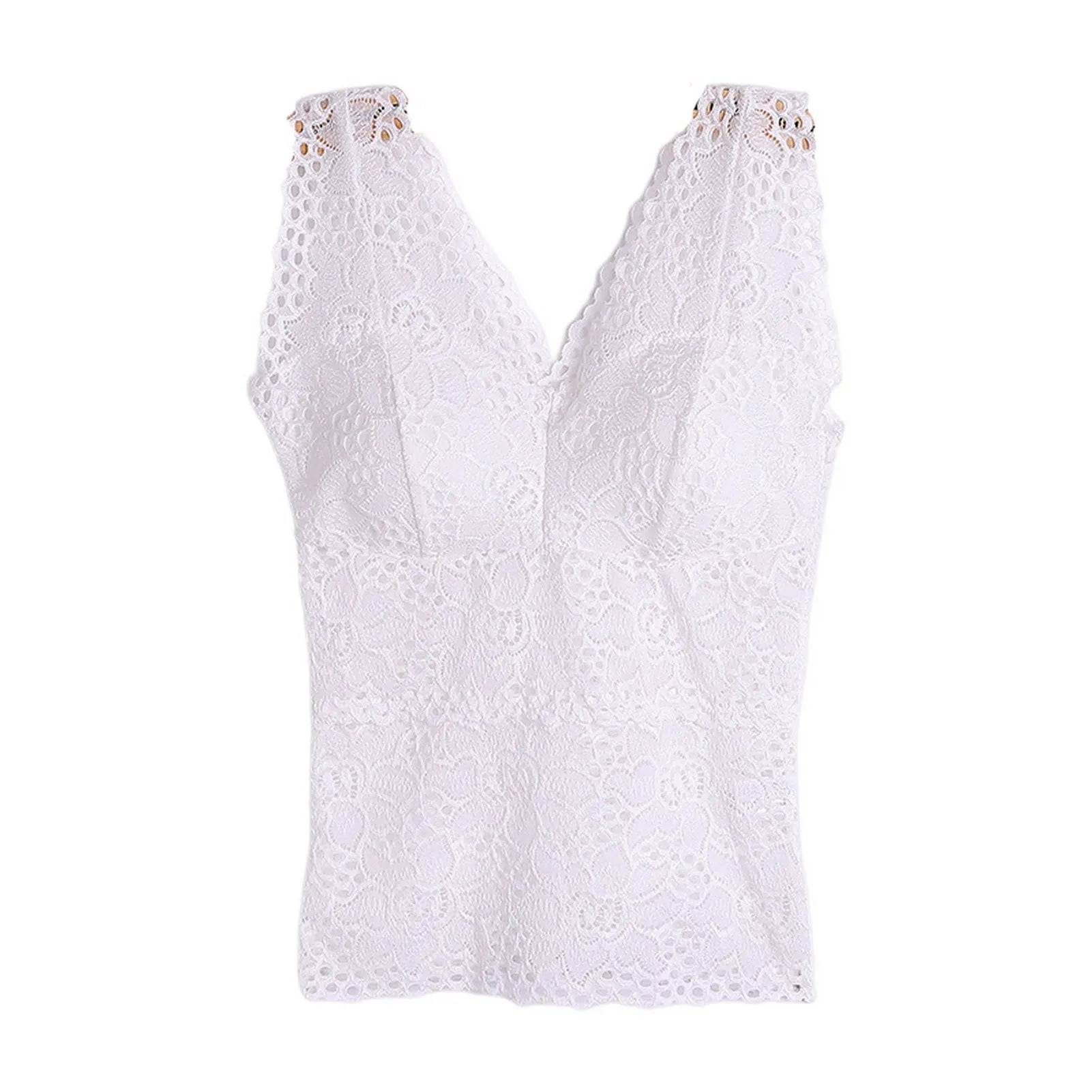 Floral Lace Camisole with Built-in Bra