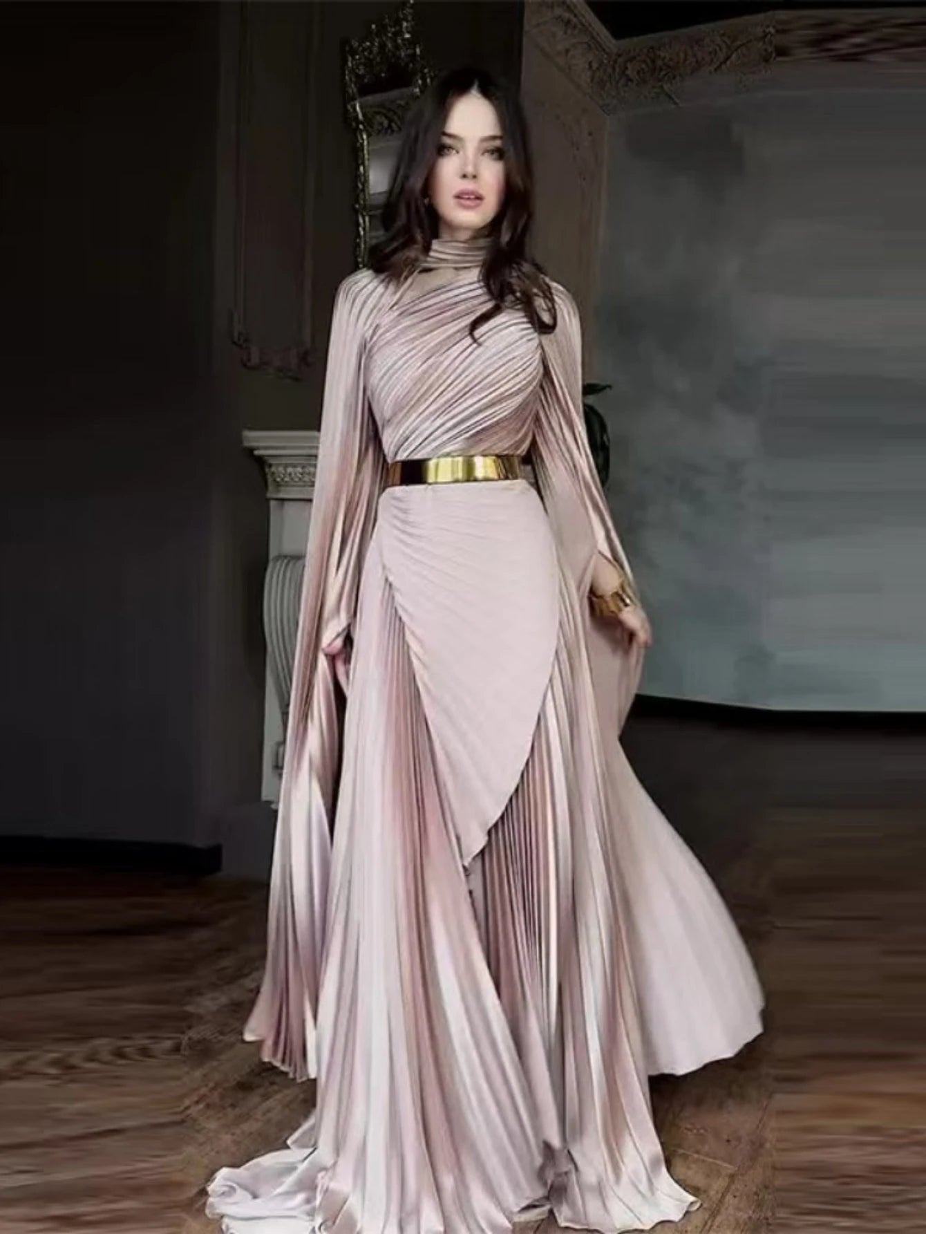 Eid Dubai Party Dress Muslim Abaya Women Party Irregular Folds Jalabiya Vestidos Largos Long Robe Ramadan Morocco Caftan Dubai