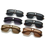 SHAUNA Retro Double Bridges Pilot Sunglasses