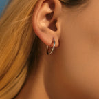 925 Sterling Silver Bold Classic Simple French Hoop Earrings