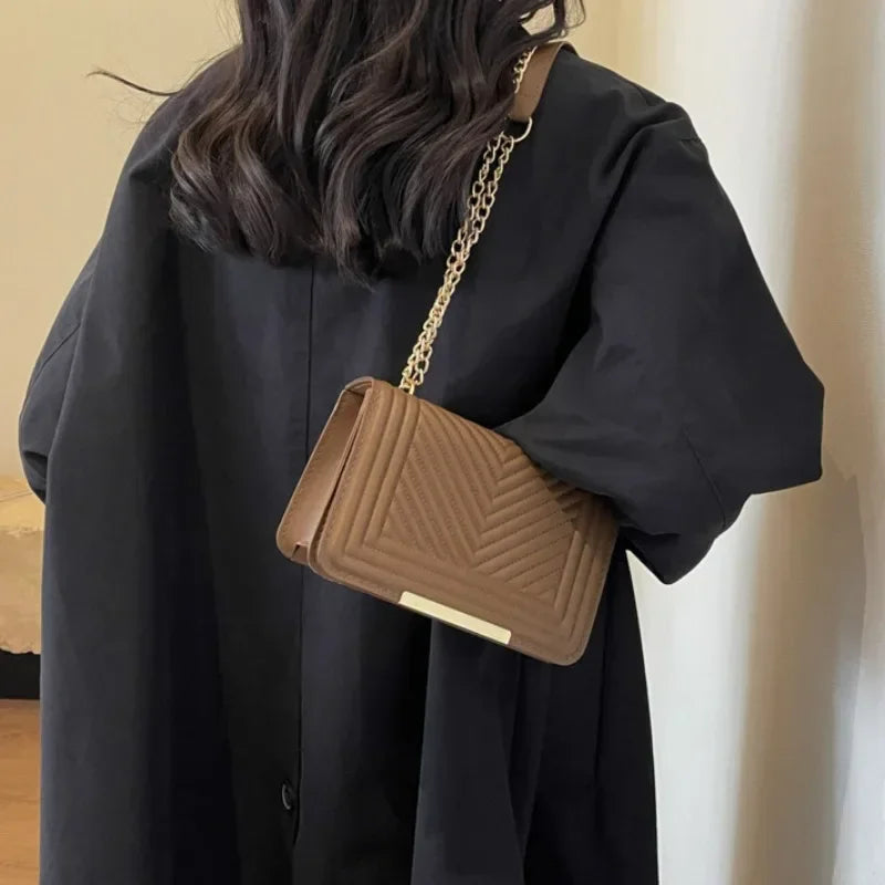 Chevron Chain Shoulder Bag