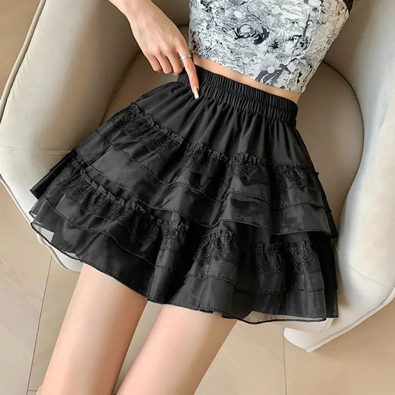 Lace Cake Mini Skirt