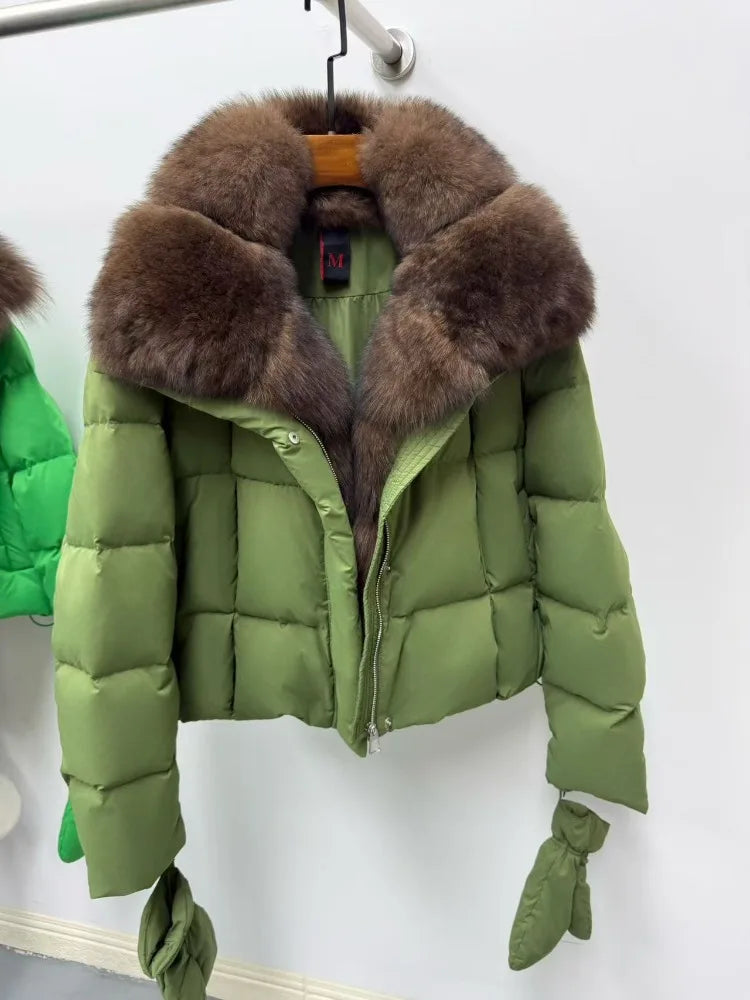 OFTBUY Puffer Down Coat With Gloves