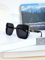 Crystal Encrusted Square Frame Sunglasses