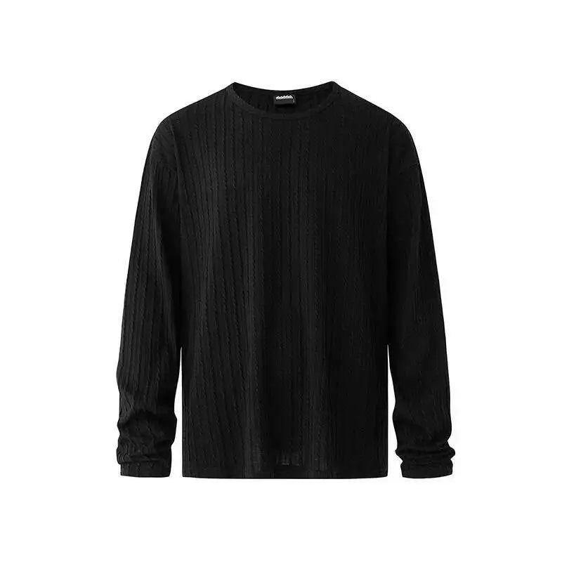 Round Collar Solid Color Casual Tee