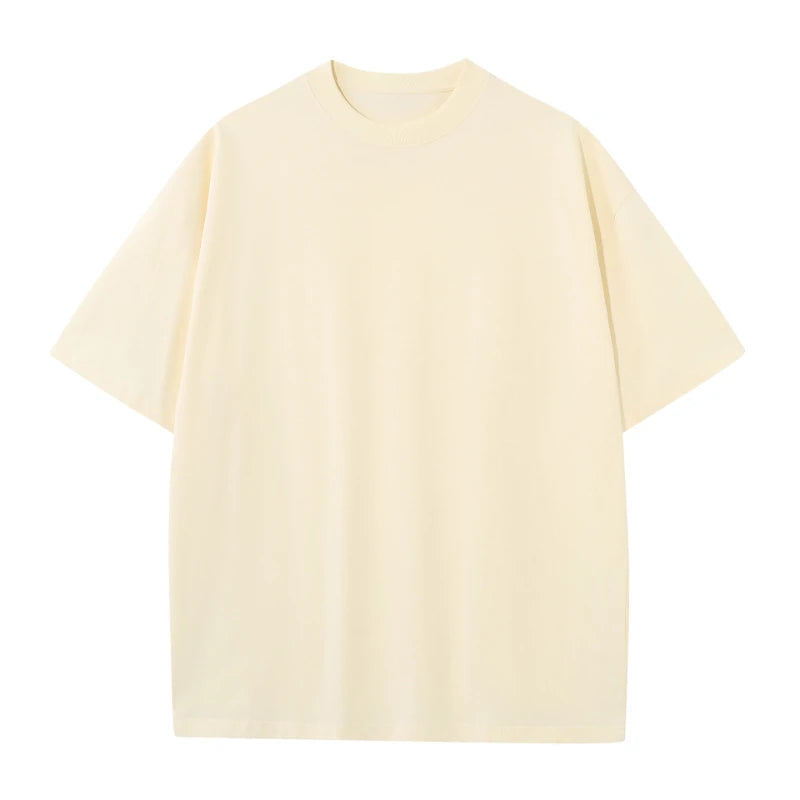 Solid Color Crewneck Short-sleeve Shirt