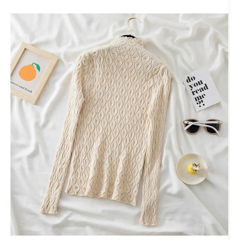 Long Sleeve Turtleneck Knitted Top