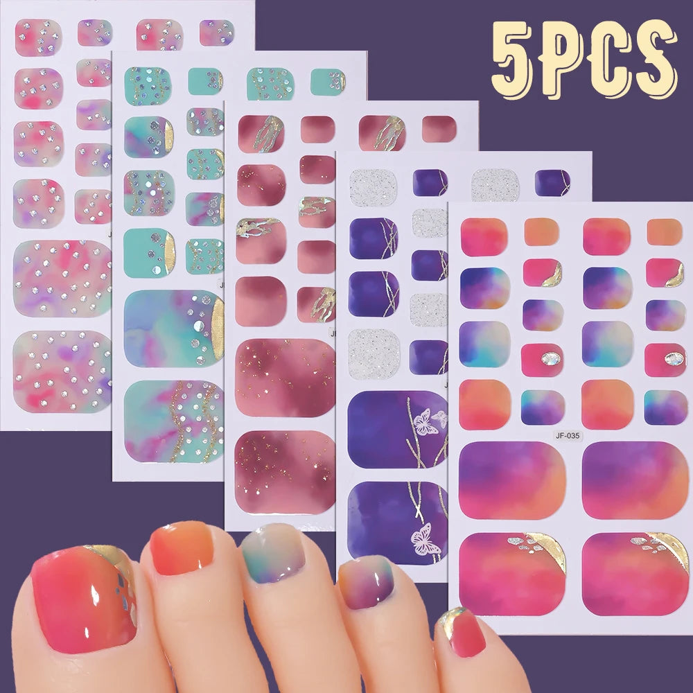 1 set 110 tips Shine Glitter Toenail Stickers