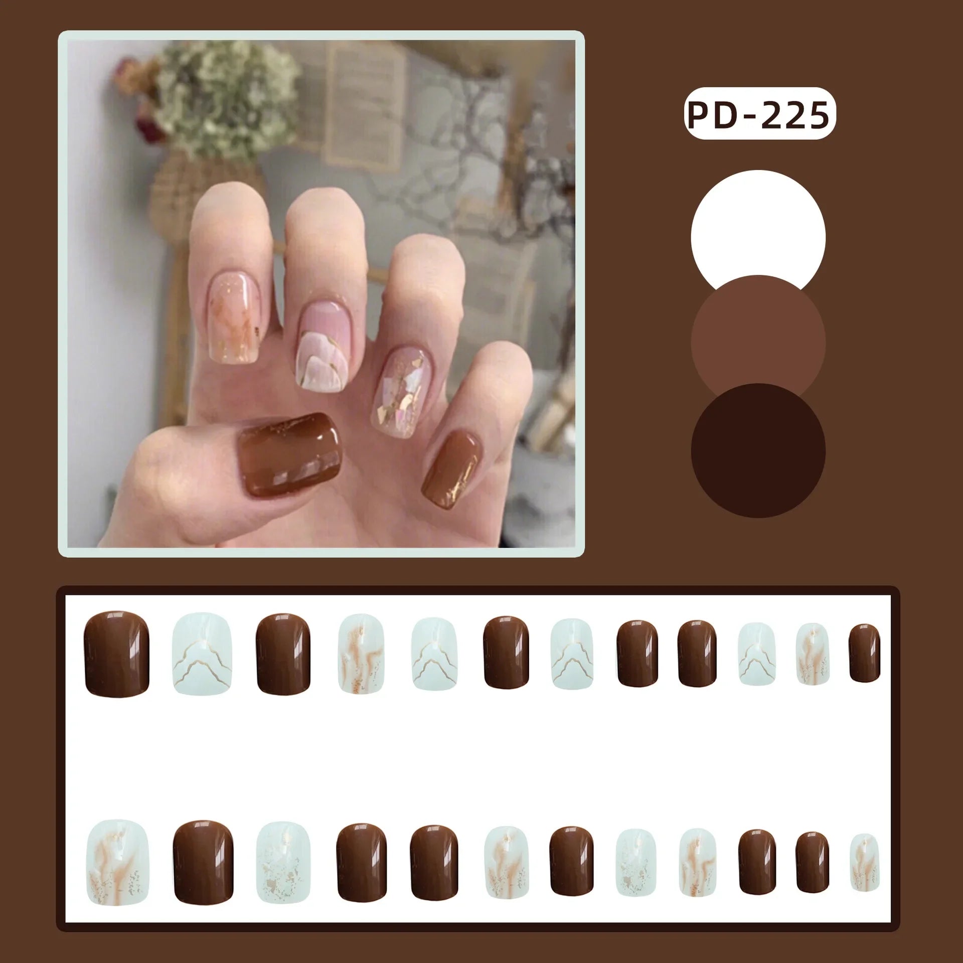 24P Rainbow Fake Nail