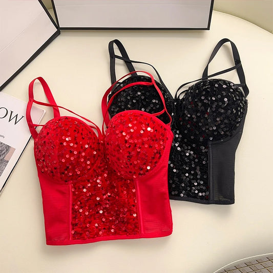 Sequins Tank Top Corset