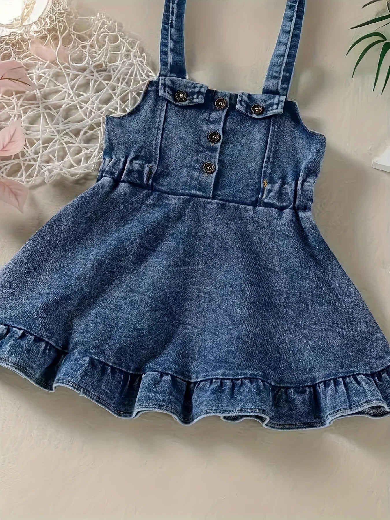 ベビーガールズ デニム ロンパースドレス 乳児 バックレス オーバーオール 衣類 キッズ ファッション アウトフィット ベビーガールズ 衣類