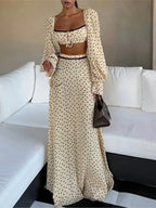 Fansumgo Cover-up Crop Tops And Maxi Skirt Set