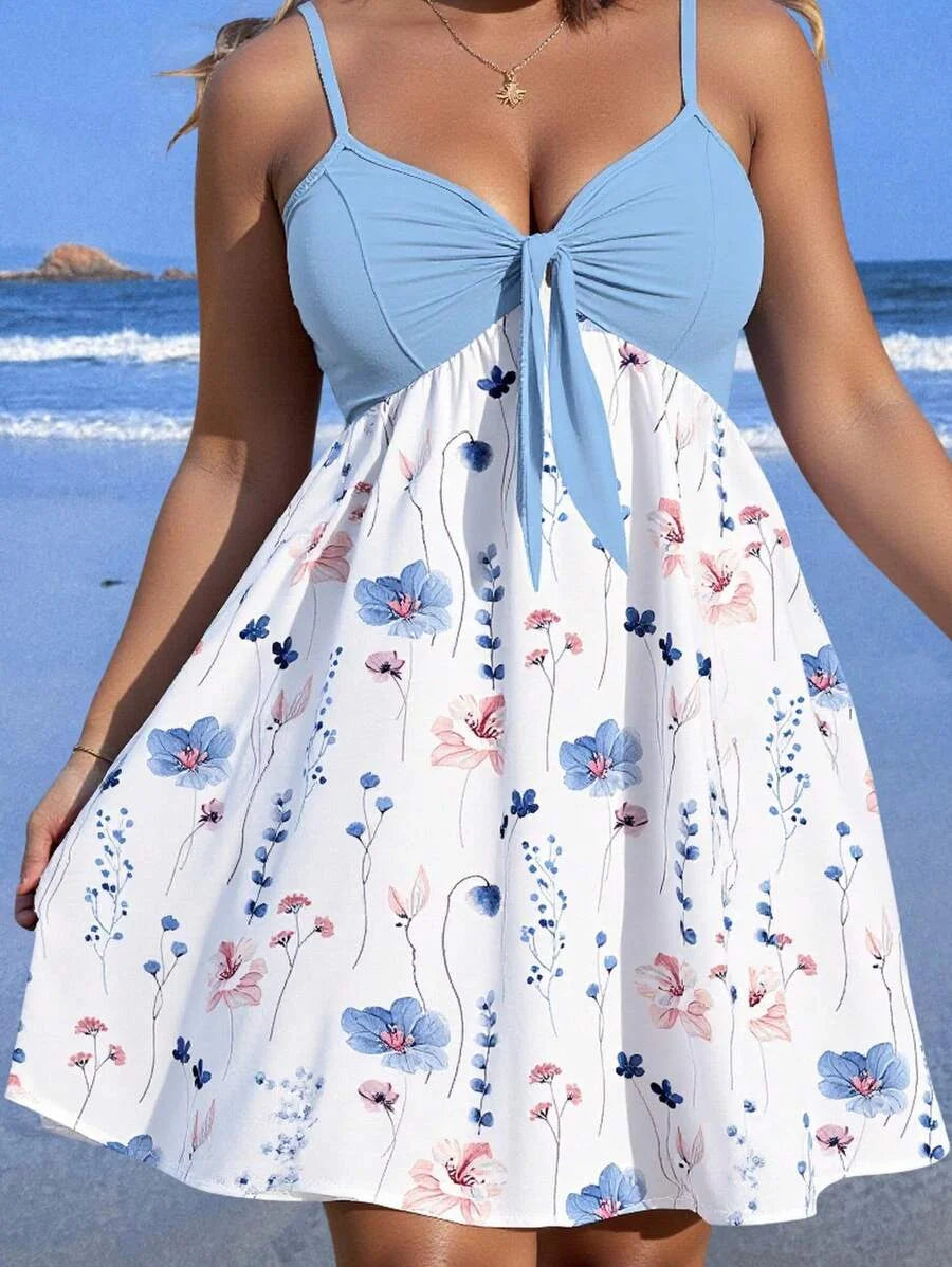 Floral Print Slimming Strap Dress