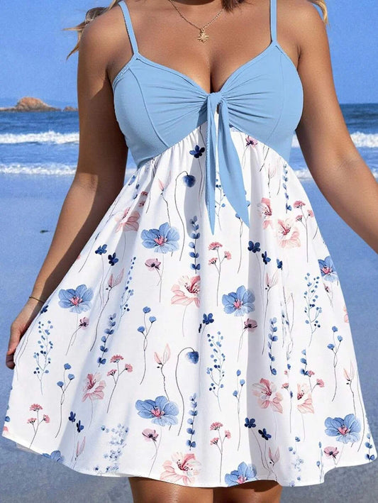 Floral Print Slimming Strap Dress