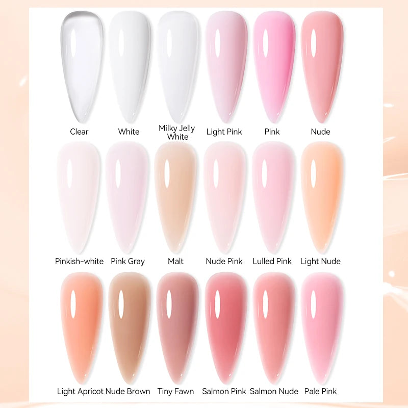 UR SUGAR 15ml Extension Nail Gel Jelly Pink White Clear Hard Gel Extension UV Gel For Nails Finger French Nail Art DIY Manicure