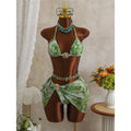 Veinkueeni Skirt Tie Dye Halter Bikini