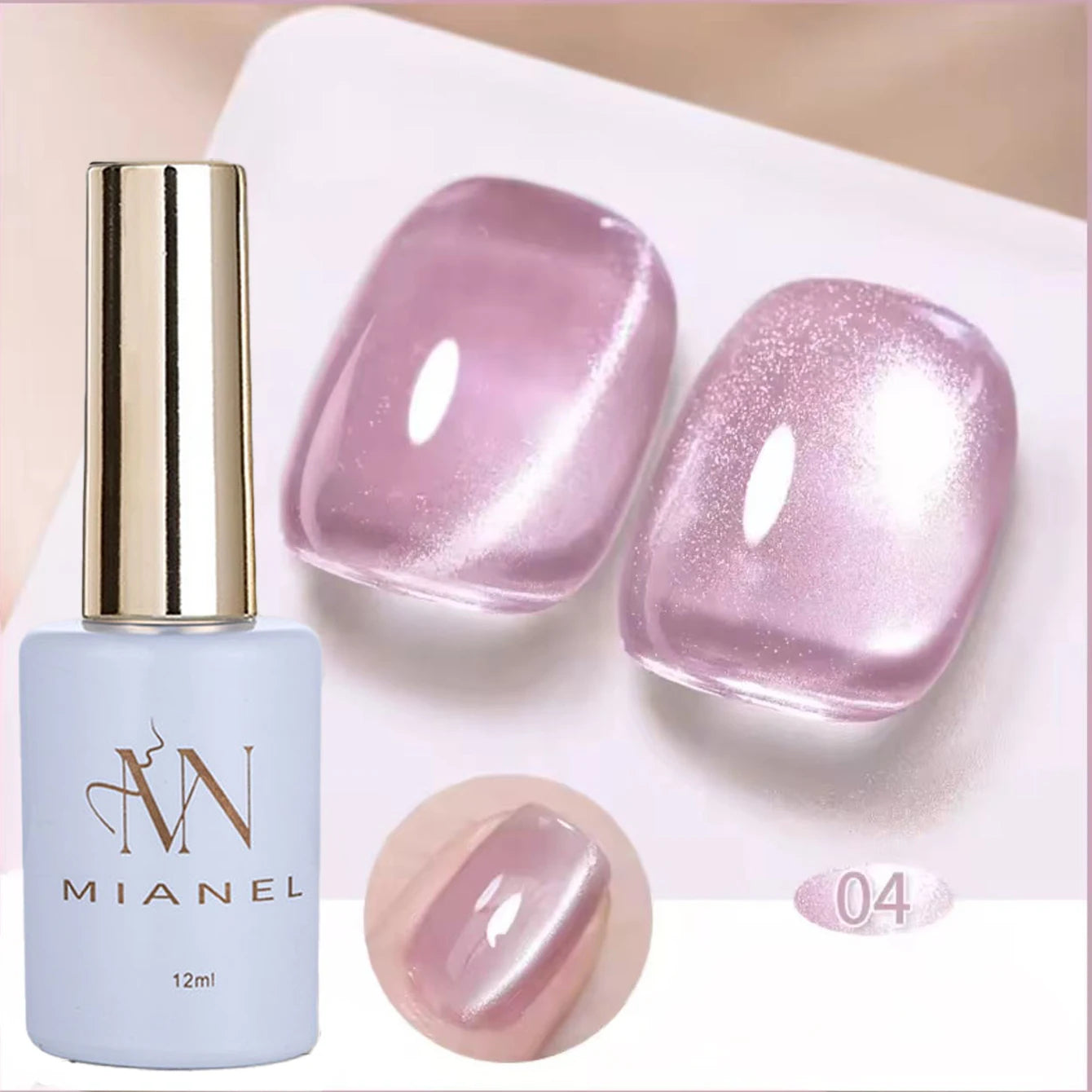 12ML 1-16PCS Beach Essentials Summer Nails Top Selling Fenglin Evening Moonlight Cat Eye Green Glass Bead Magnet Gel Nail Polish