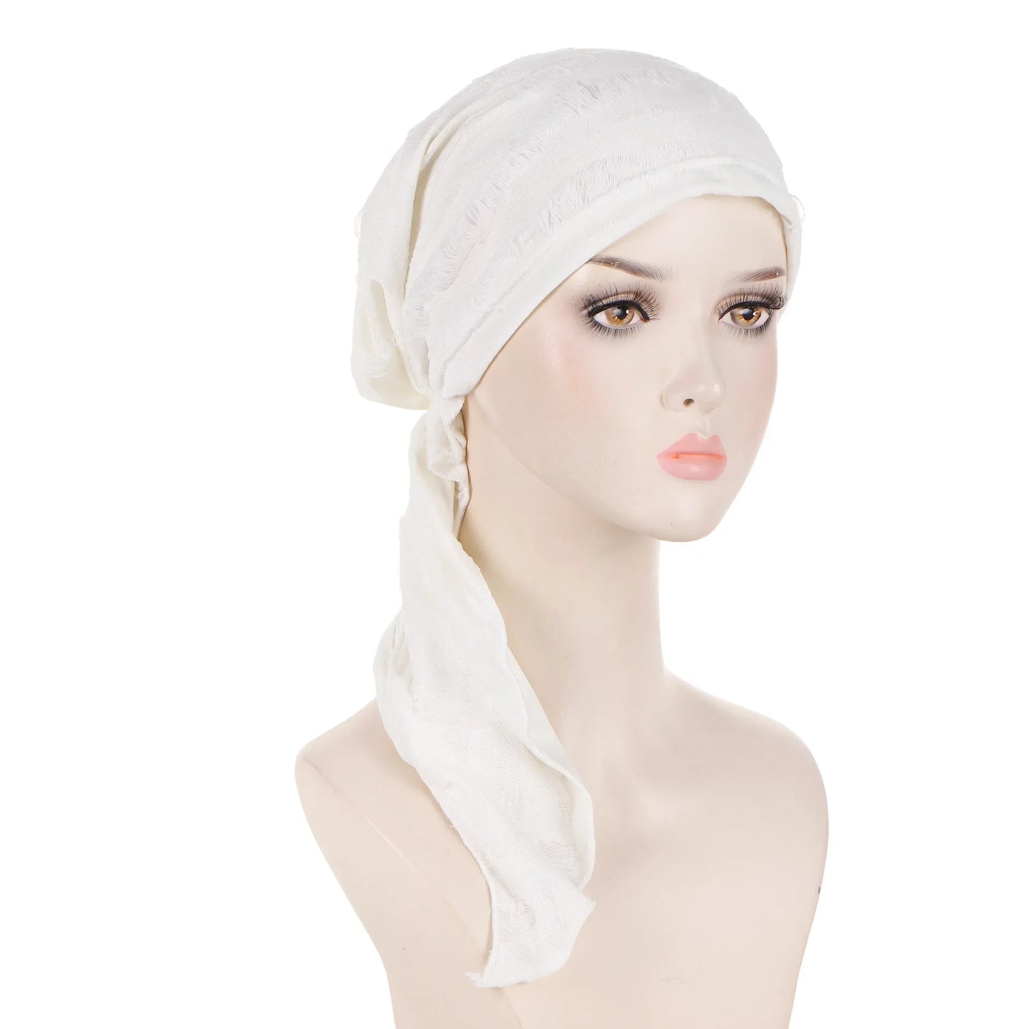Shiny Glitter Elastic Solid Color Pre-Tied Hijabs Wrap Head Scarf Muslim Turban Bonnet for Women Inner Hat Turbantes Caps Mujer