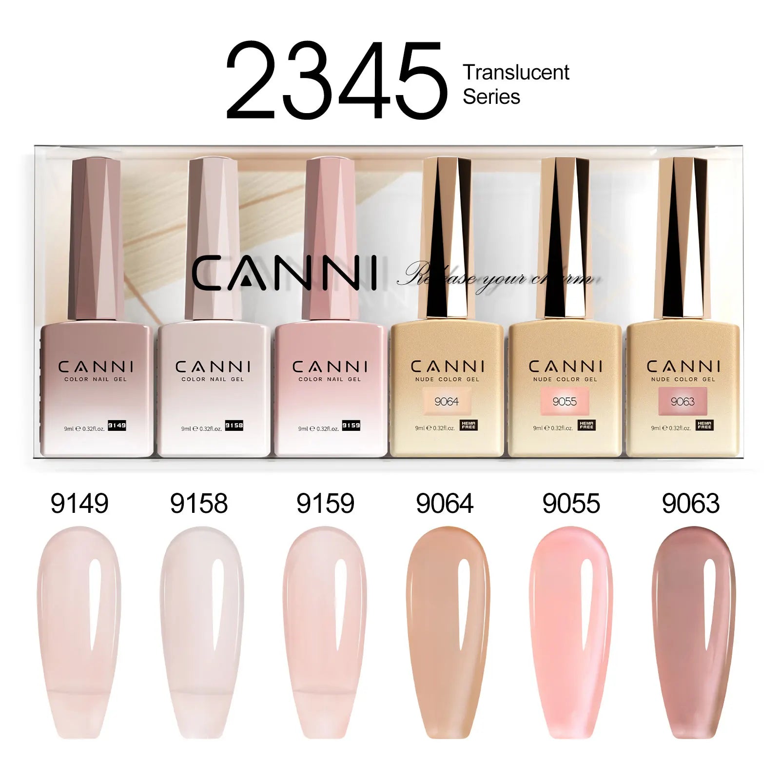 CANNI Nail Gel Polish Set Upgraded HEMA FREE Summer Nails Smooth Texture Ultra Gloss Top Coat Pigmented Gel Soak off UV LED Gel