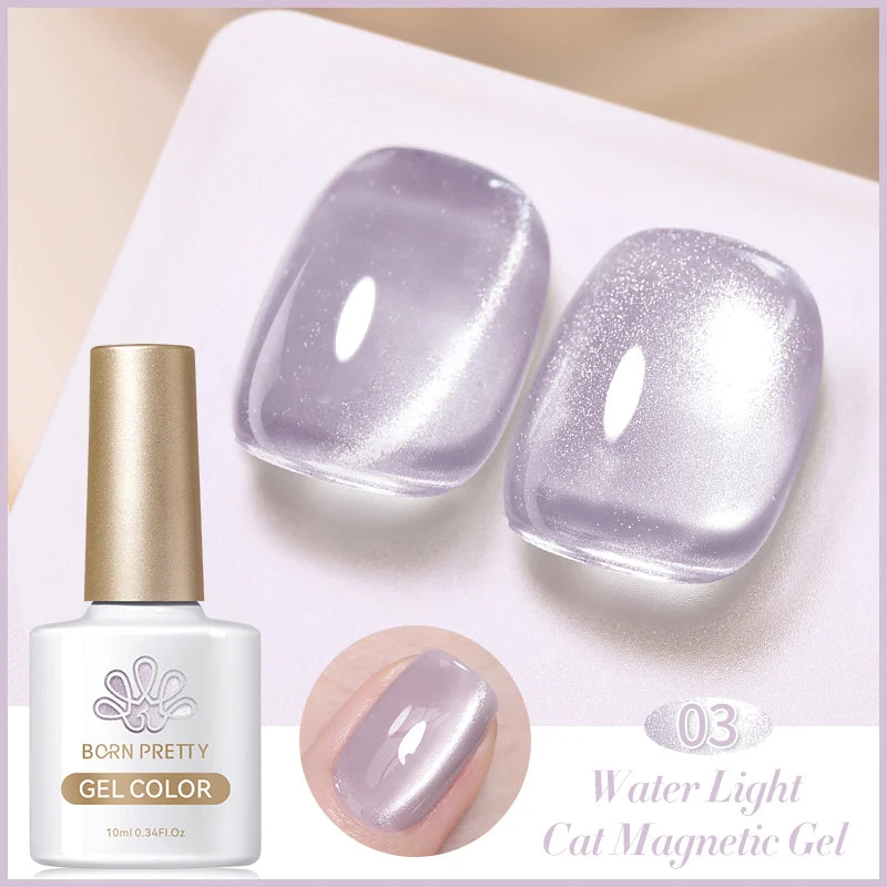 BORN PRETTY 10ml Water Light Cat Magnetic Gel Nail Polish Shining Super Sliver-light Holographics Soak Off UV Gel Varnish