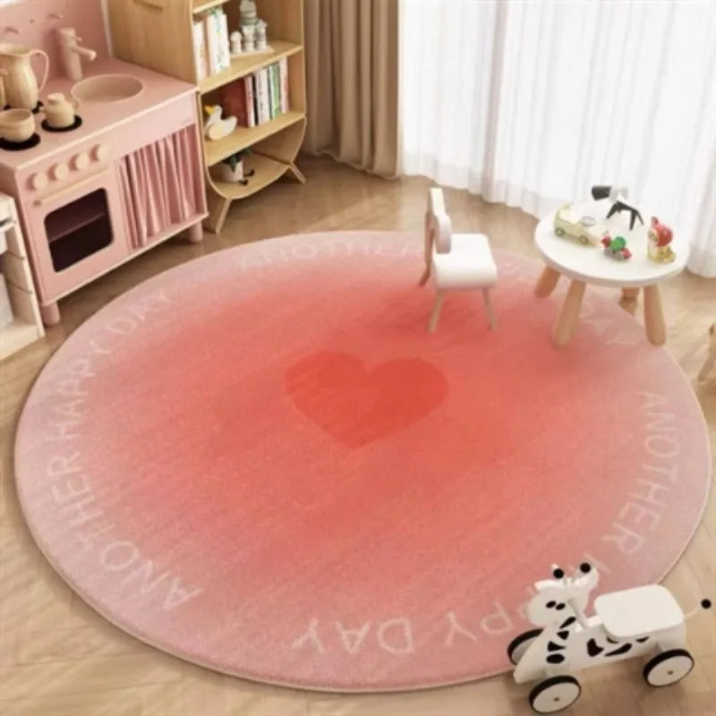 Gradient Color Round Heart Rug