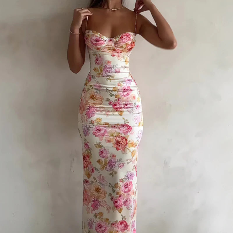 Floral Print Spaghetti Strap Dress