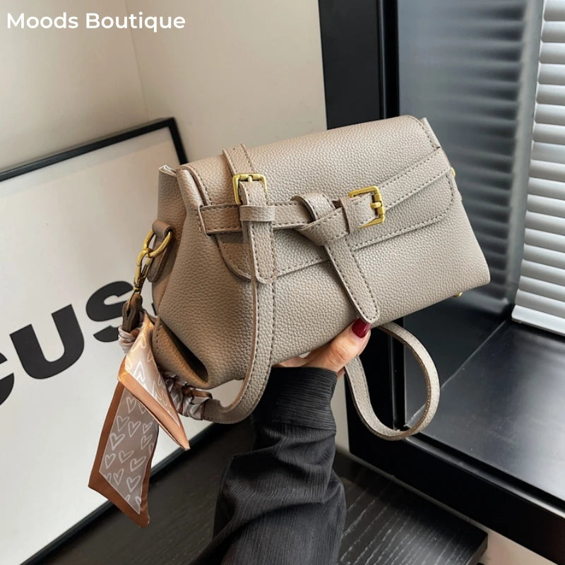 Moods Boutique Soft PU Leather Lychee Pattern Cross Body Bag