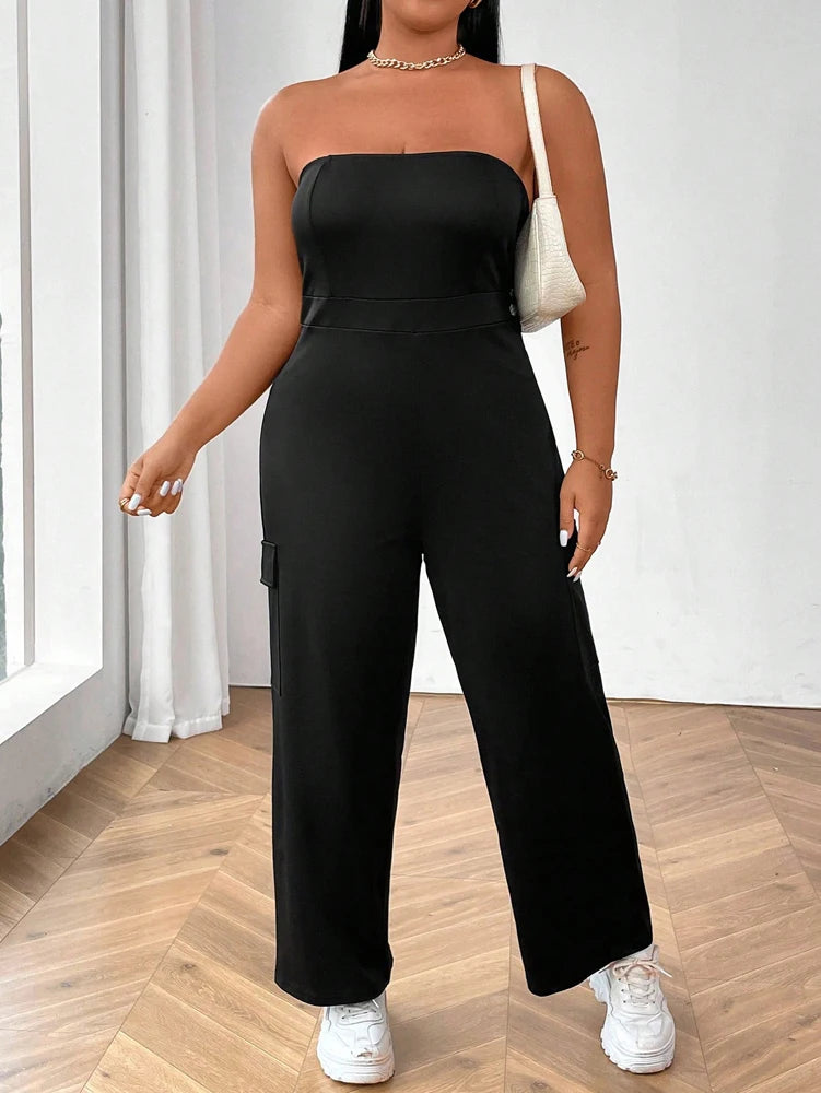 Plunge Sleeveless Jumpsuit