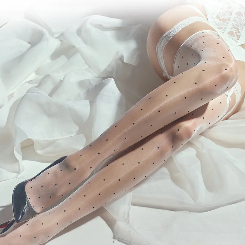 Polka Dot Lace Thigh Socks