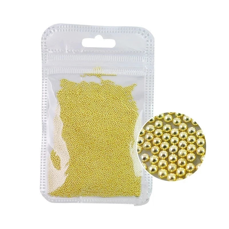 Gold/Silver Stainless Steel Nail Art Beads 3D Mini Alloy Caviar Ball Nail Charm Metal Micro Caviars DIY Nails Jewelry Accessorie