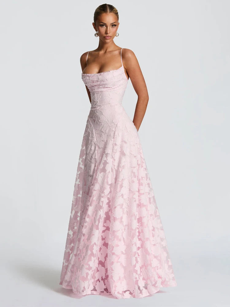 Floral Embroidery Maxi Dress